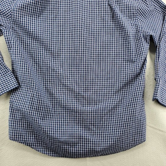 Dockers Shirt Men's Long Sleeve Casual Button Up Collared Plaid Blue Large - Picture 10 of 12
